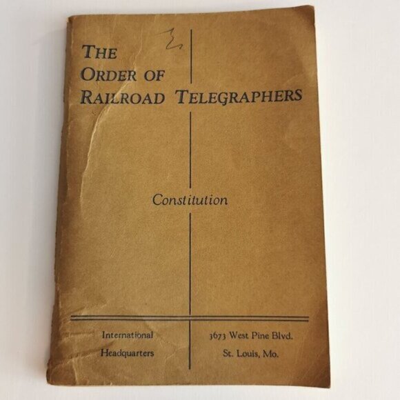 1936 Constitution Railroad Telegraphers Booklet Railway Workers Mutual Benefit - Picture 1 of 10